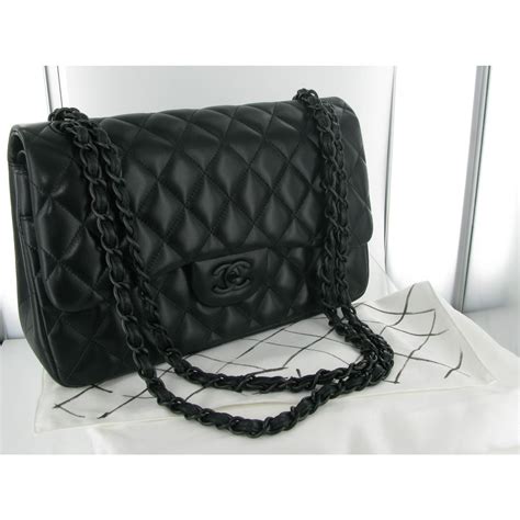 chanel black on black purse